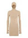 Fendi Beige Wool And Silk Dress In Beige