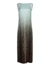 Fendi Silk Midi Dress With Gradient Design In Blue