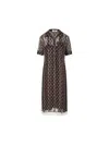 Fendi Women Printed Silk Shirt Dress In Brown
