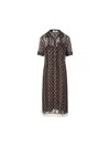 Fendi Women Printed Silk Shirt Dress In Brown
