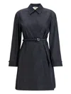 Fendi Belted Denim Shirt Mini Dress In Blue
