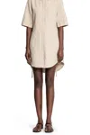 Fendi Embroidered Chambray Shirt Dress In Neutral