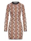 Fendi Pink Viscose Jacquard Dress In Multi