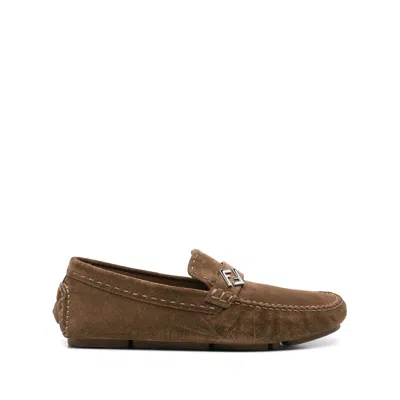 Fendi Driver Ff Loafers In Brown