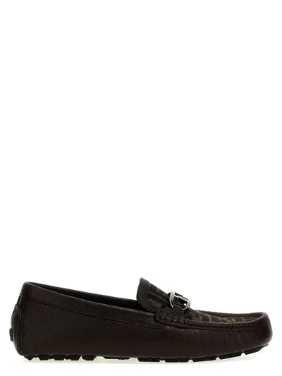 Fendi 'driver O'lock' Loafers In Brown