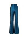 Fendi Satin Pleated Trousers Featuring Pockets In Blue