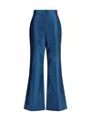 Fendi Women Duchesse Silk Trousers In Blue