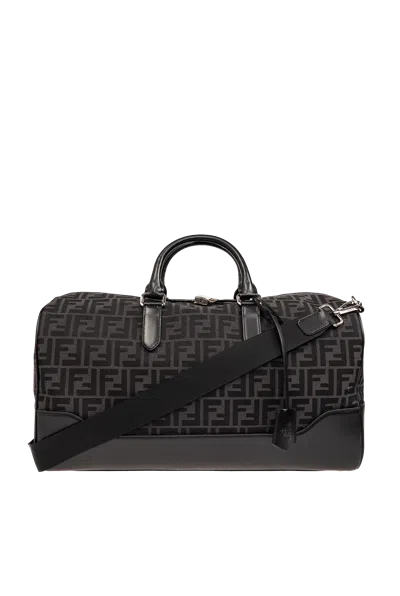 Fendi Duffel Bag With Logo In Black