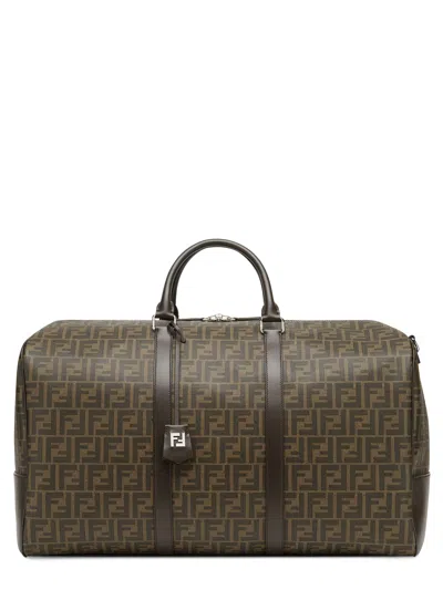 Fendi Men Large Duffle Ff Ff Fabric Travel Bag In Multi
