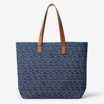Fendi E25 Tote Bag In Blue