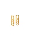 Fendi Geometric Stone Embellished Earrings Collection In Gold