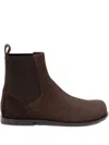 Fendi Elastic-panel Suede Boots In Brown