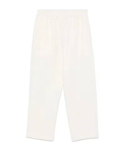 Fendi Elastic Waist Casual Pants In White