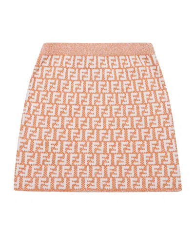 Fendi Elastic Waist Midi Skirt In Pink