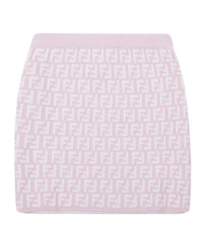Fendi Elastic Waist Midi Skirt In Pink