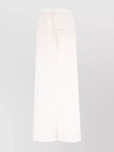 Fendi Elastic Waistband Viscose Blend Pants In Neutral