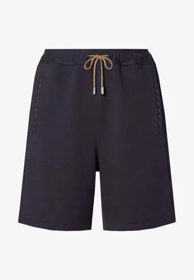 Fendi Elasticated Bermuda Shorts In Blue