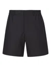 Fendi Elasticated-waist Side-slit Shorts In Black