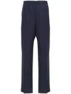 Fendi Pleat-detailing Wool Trousers In Blue