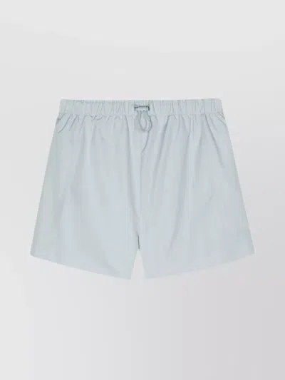 Fendi Elasticated Waistband Lightweight Shorts With Zip Pockets In Blue