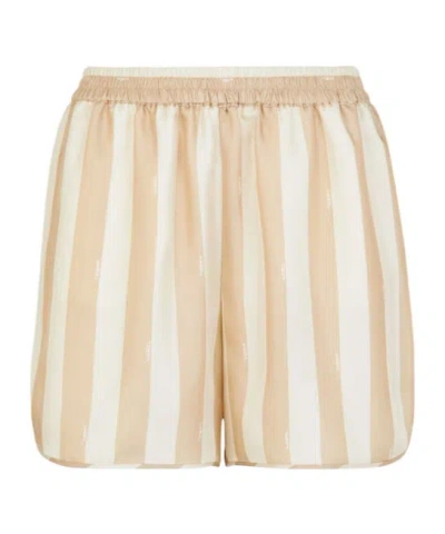 FENDI FENDI ELASTICATED WAISTBAND STRIPED SHORTS