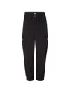 Fendi Straight Trousers Elastic Waistband Cargo Pockets In Black