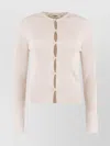 Fendi Ribbed-knit Cotton-blend Cardigan In Neutrals