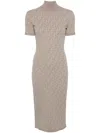 Fendi Dove Grey Ff Viscose Dress In Beige