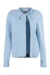 Fendi Women's Wool And Cashmere Cardigan In Light Blue