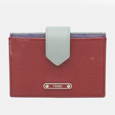 Pre-owned Fendi Elite Multicolor Leather Gusseted Card Holder