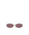 Fendi First Crystal Oval Sunglasses In Gray