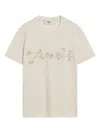 Fendi Beige Cotton And Linen T-shirt With Logo In Neutral