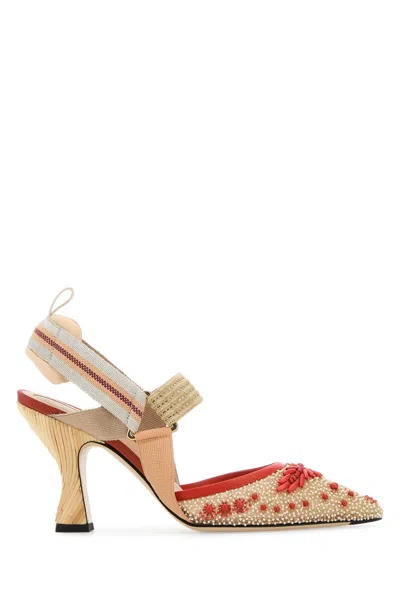 Fendi Embellished Fabric Colibrã¬ Pumps In Multi
