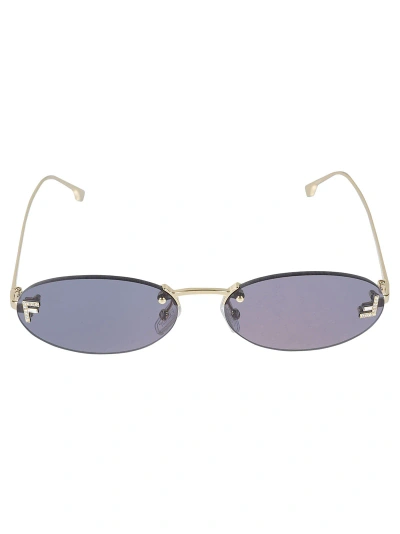 Fendi Embellished Logo Rimless Sunglasses In 30v