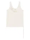 Fendi Sleeveless Embroidered Scoop Neck Top In White