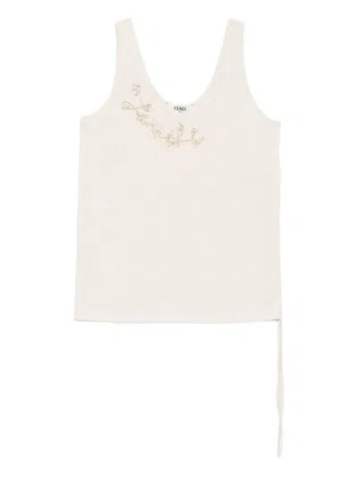 FENDI FENDI EMBELLISHED TANK TOP CLOTHING