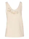 Fendi Embellished Tank Top In Neutral