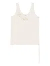 Fendi Sleeveless Embroidered Scoop Neck Top In Nude