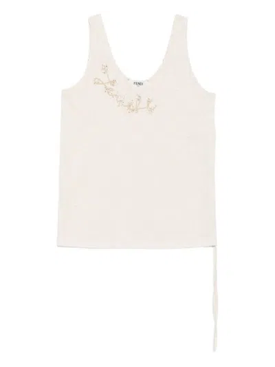 FENDI EMBELLISHED TANK TOP