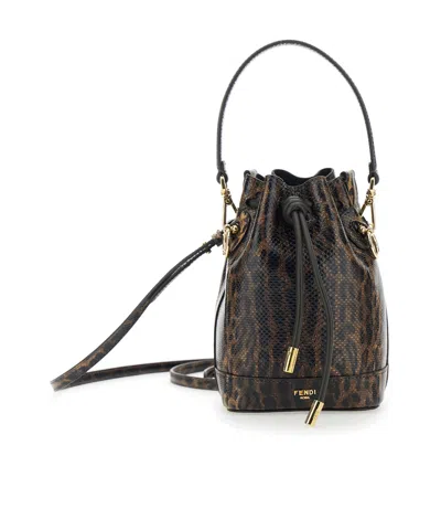 Fendi Mon Tresor Bucket Shoulder Bag In Brown
