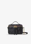 Fendi Vanity Nappa Leather Bag With Ff Motif In Black
