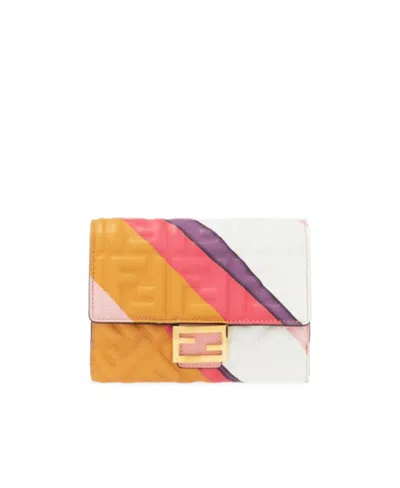 Fendi Embossed Ff Logo Wallet In Multicolor