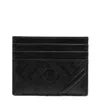 Fendi Embossed Ff Motif Leather Card Case In Black
