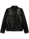 Fendi Men's Embossed Ff Patch Nappa Leather Blouson Jacket In Black