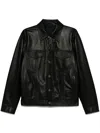 Fendi Embossed Ff Patch Nappa Leather Blouson Jacket Clothing In Black