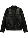 Fendi Men's Embossed Ff Patch Nappa Leather Blouson Jacket In Black