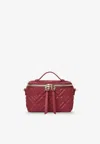 Fendi Vanity Leather Crossbody Bag With Ff Motif In Red