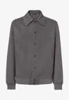 Fendi Men Double Wool Jacket With Ff Detail In Gray