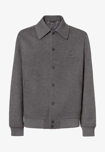 FENDI EMBOSSED FF WOOL OVERSHIRT
