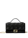 Fendi Embossed Handle Wallet In Black